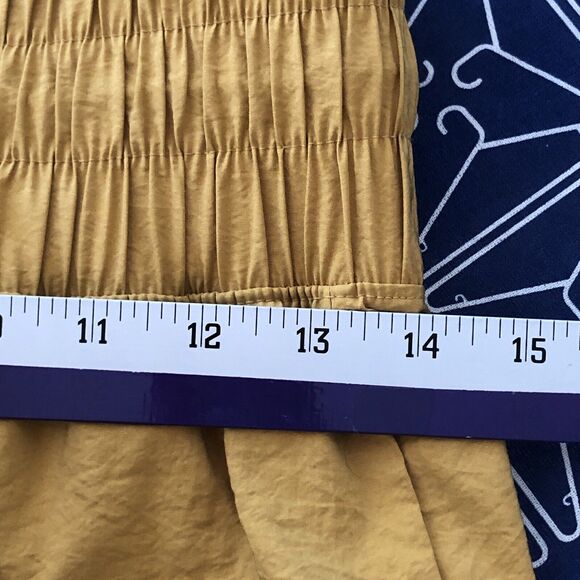 Champion Womens M Mustard Smocked High Waist Running Yoga Athletic Shorts - Picture 7 of 9